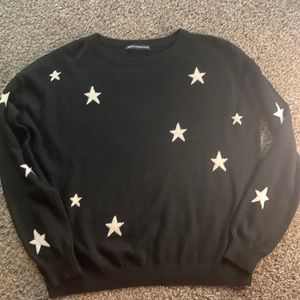 Brandy Melville Stars Black Sweater Womens SZ One SZ Small Pre-Owned